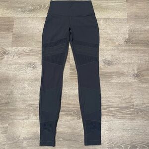 Lululemon Leggings Size 4 Wunder Under High Rise Tight Black *Mix and Mesh 28"